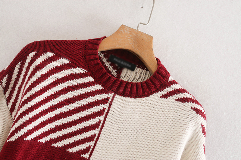 Fashion Black Plaid Stitching Sweater,Sweater