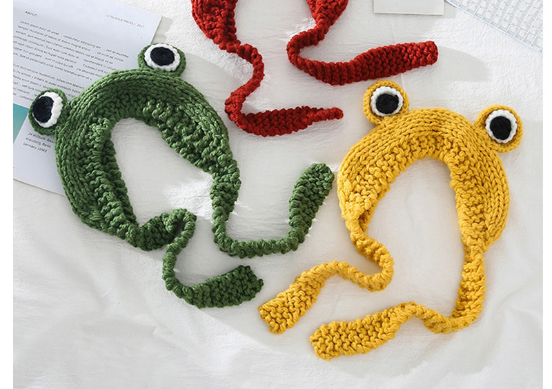 Fashion Yellow Frog Frog Wool Big Eyes Knitted Hat,Knitting Wool Hats