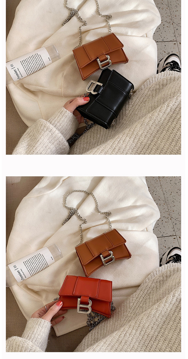 Fashion Khaki Letter Chain Geometric Shoulder Bag,Shoulder bags