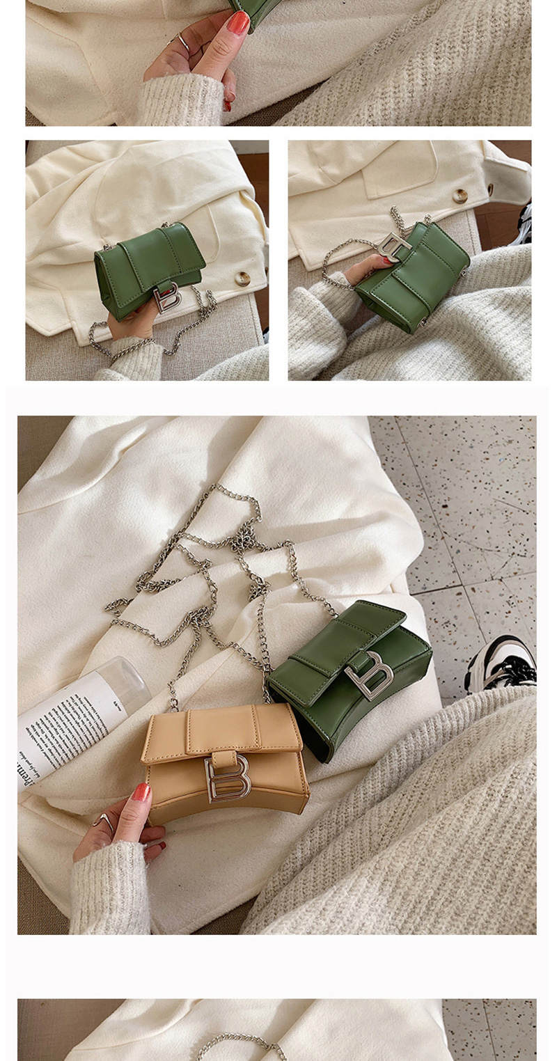 Fashion Green Letter Chain Geometric Shoulder Bag,Shoulder bags