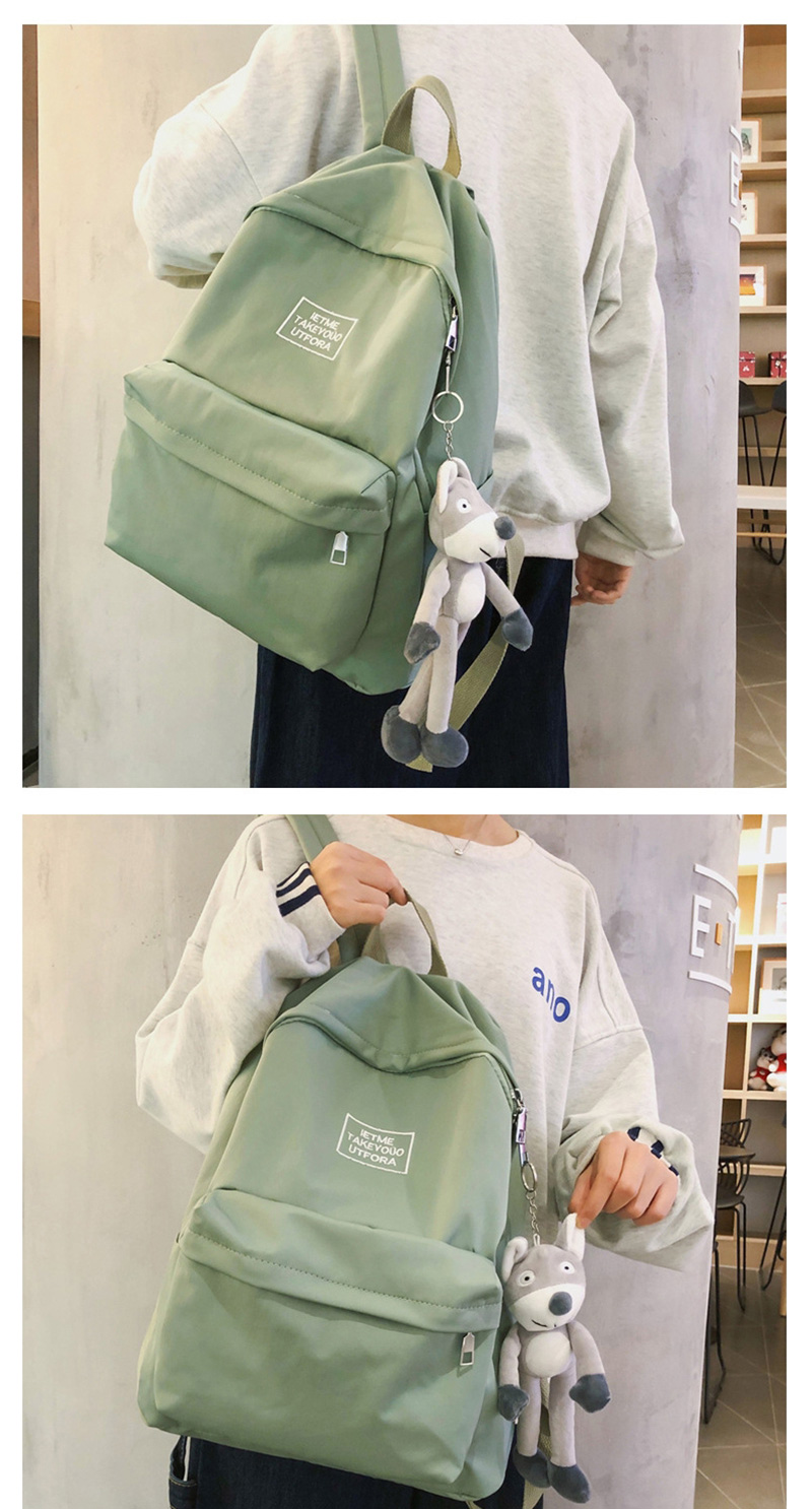 Fashion Green Patchwork Printed Letter Backpack,Backpack