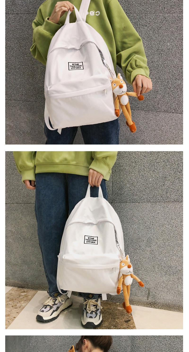Fashion White Patchwork Printed Letter Backpack,Backpack
