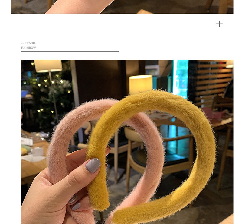 Fashion Yellow Fluffy Solid Color Hair Hoop,Head Band