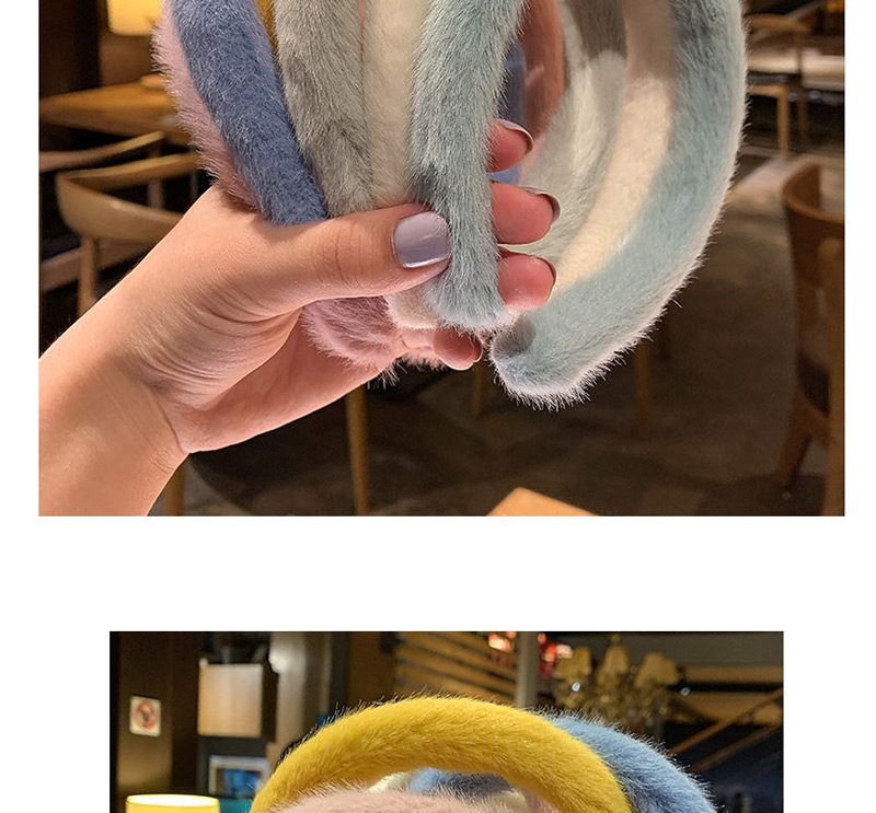 Fashion Blue Fluffy Solid Color Hair Hoop,Head Band
