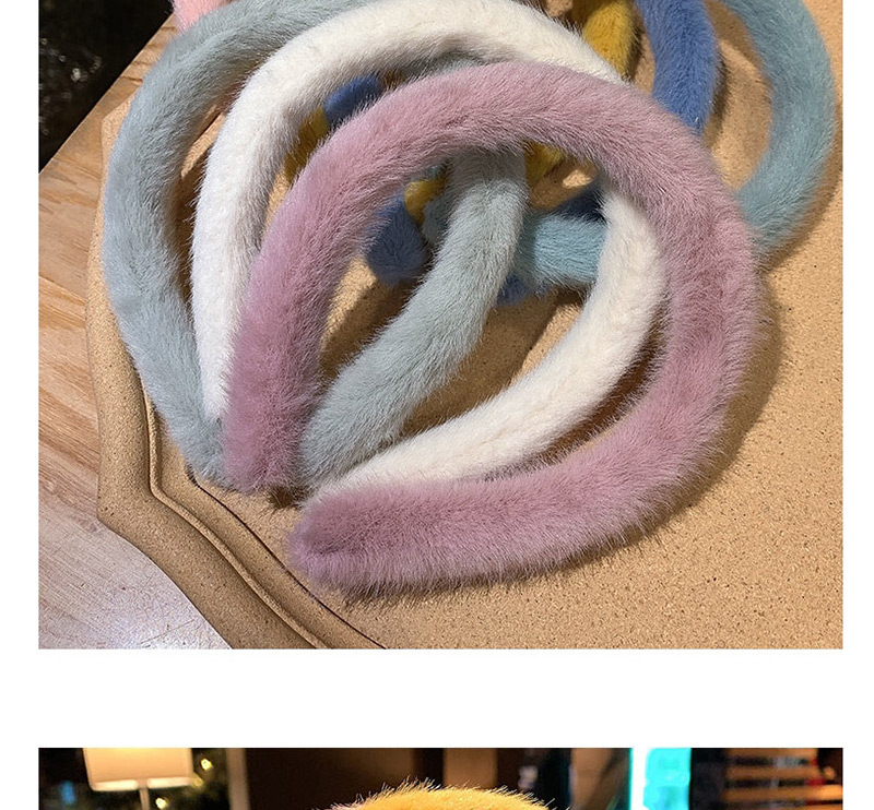 Fashion White Fluffy Solid Color Hair Hoop,Head Band