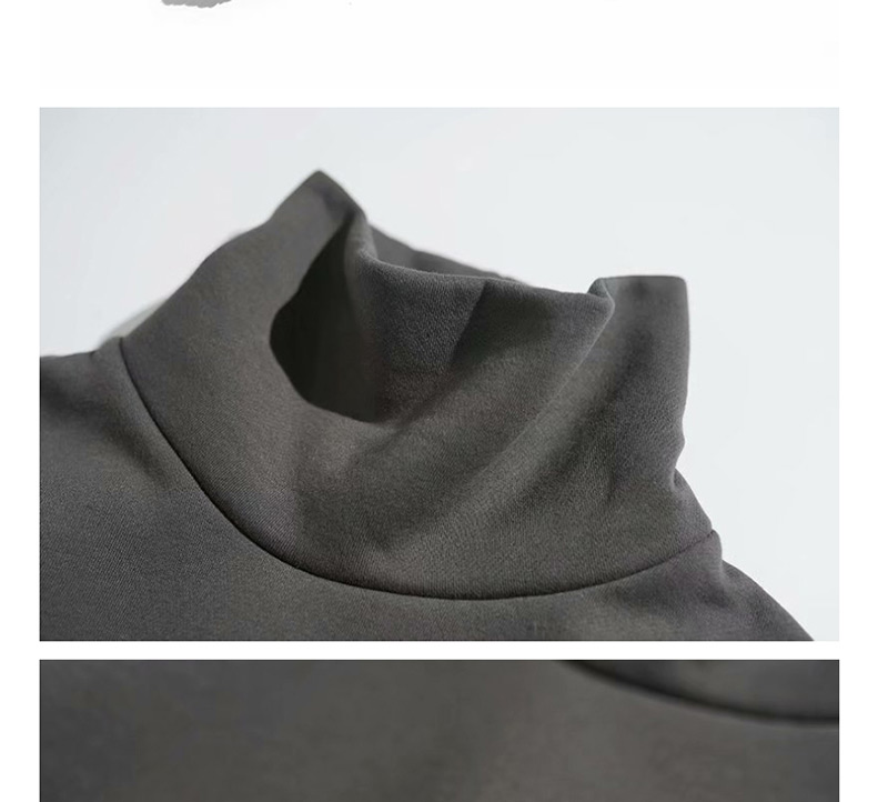 Fashion Black Letter Plus Velvet Turtleneck Short-sleeved Sweater,Hair Crown