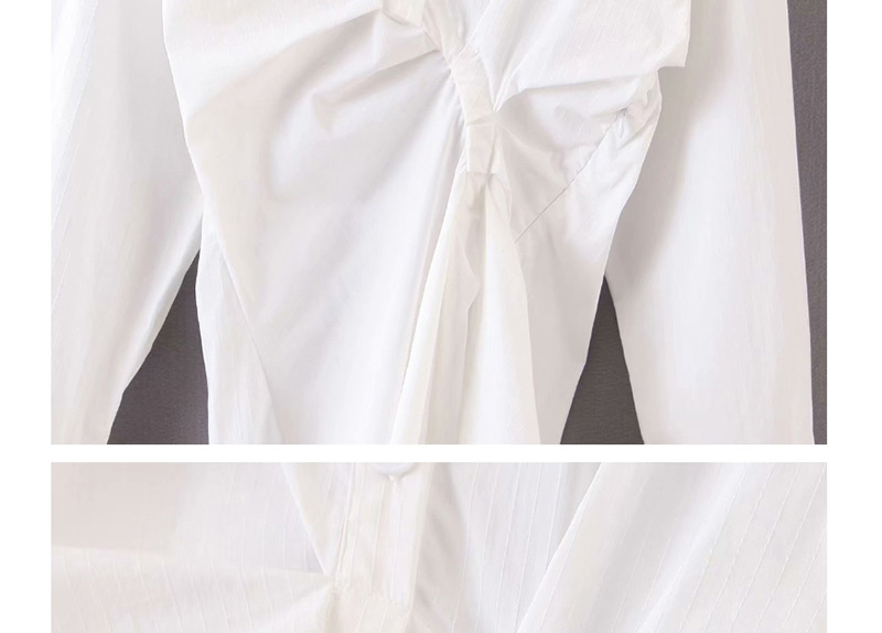 Fashion White Shirt Pleated Dress,Long Dress