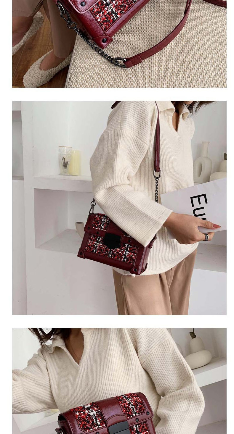 Fashion Brown Plaid Chain Shoulder Bag,Shoulder bags