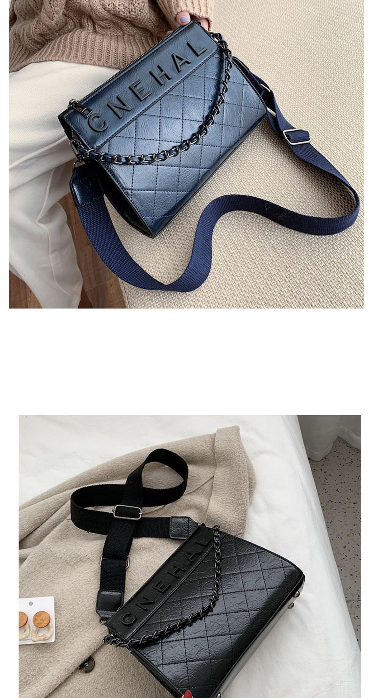 Fashion Blue Diamond Chain Letter Shoulder Bag,Shoulder bags