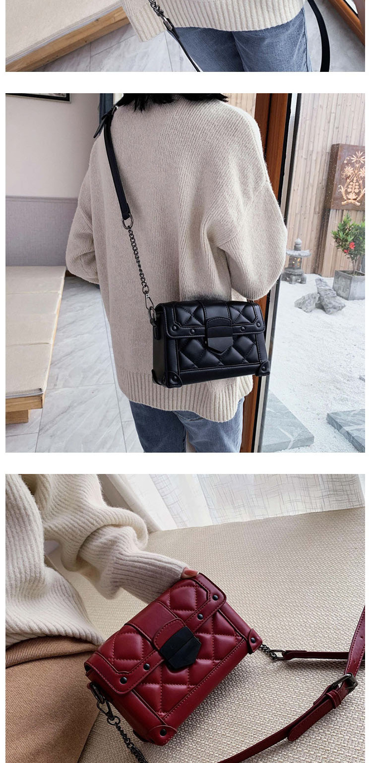 Fashion Black Locked Embroidered Cross-body Shoulder Bag,Shoulder bags