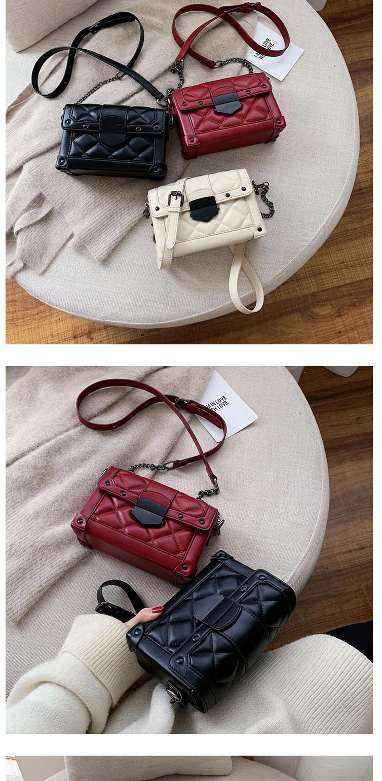Fashion Creamy-white Locked Embroidered Cross-body Shoulder Bag,Shoulder bags