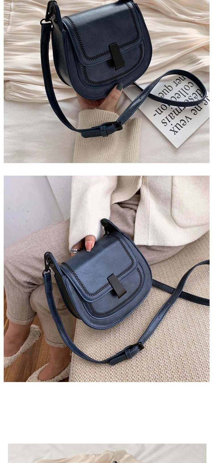 Fashion Brown Semi-circular Shoulder Bag With Lock Stitch,Shoulder bags