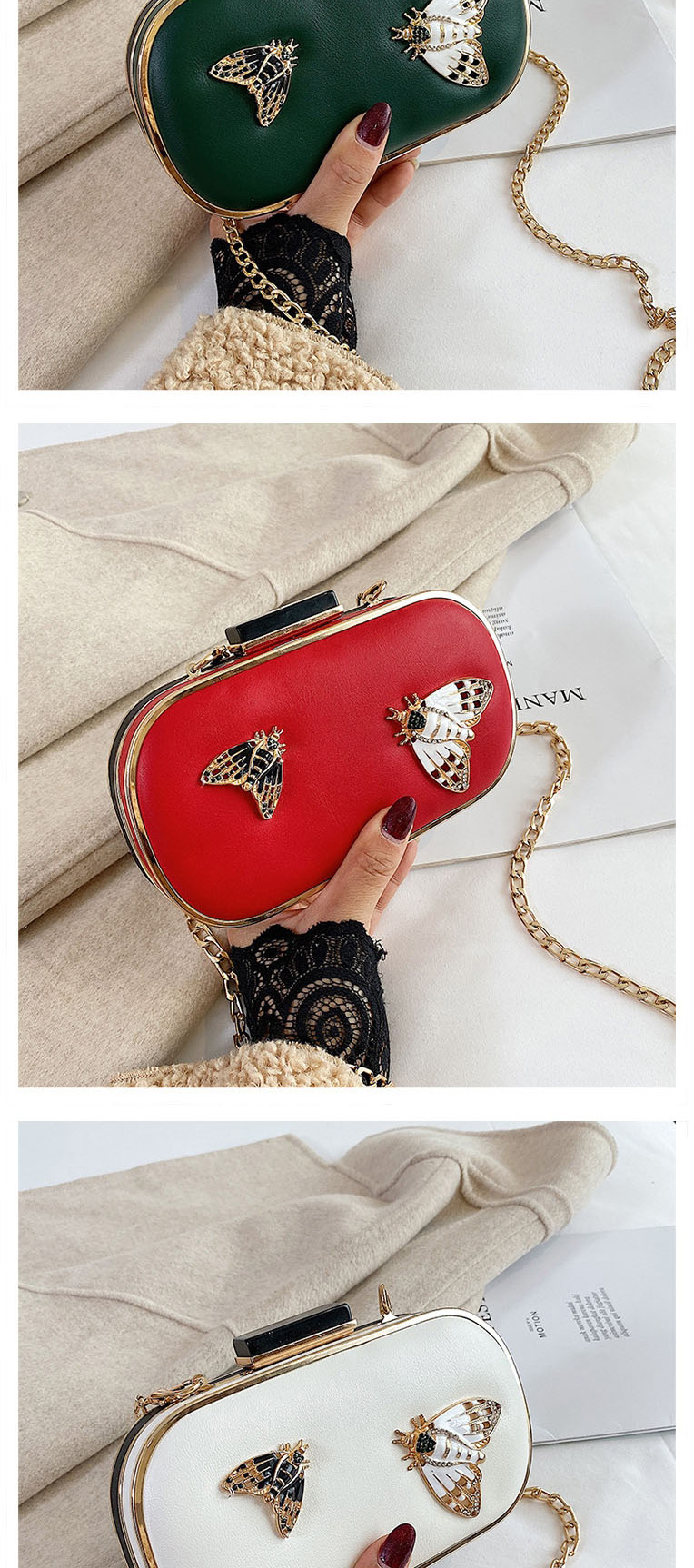 Fashion Red Butterfly Chain Shoulder Bag,Shoulder bags