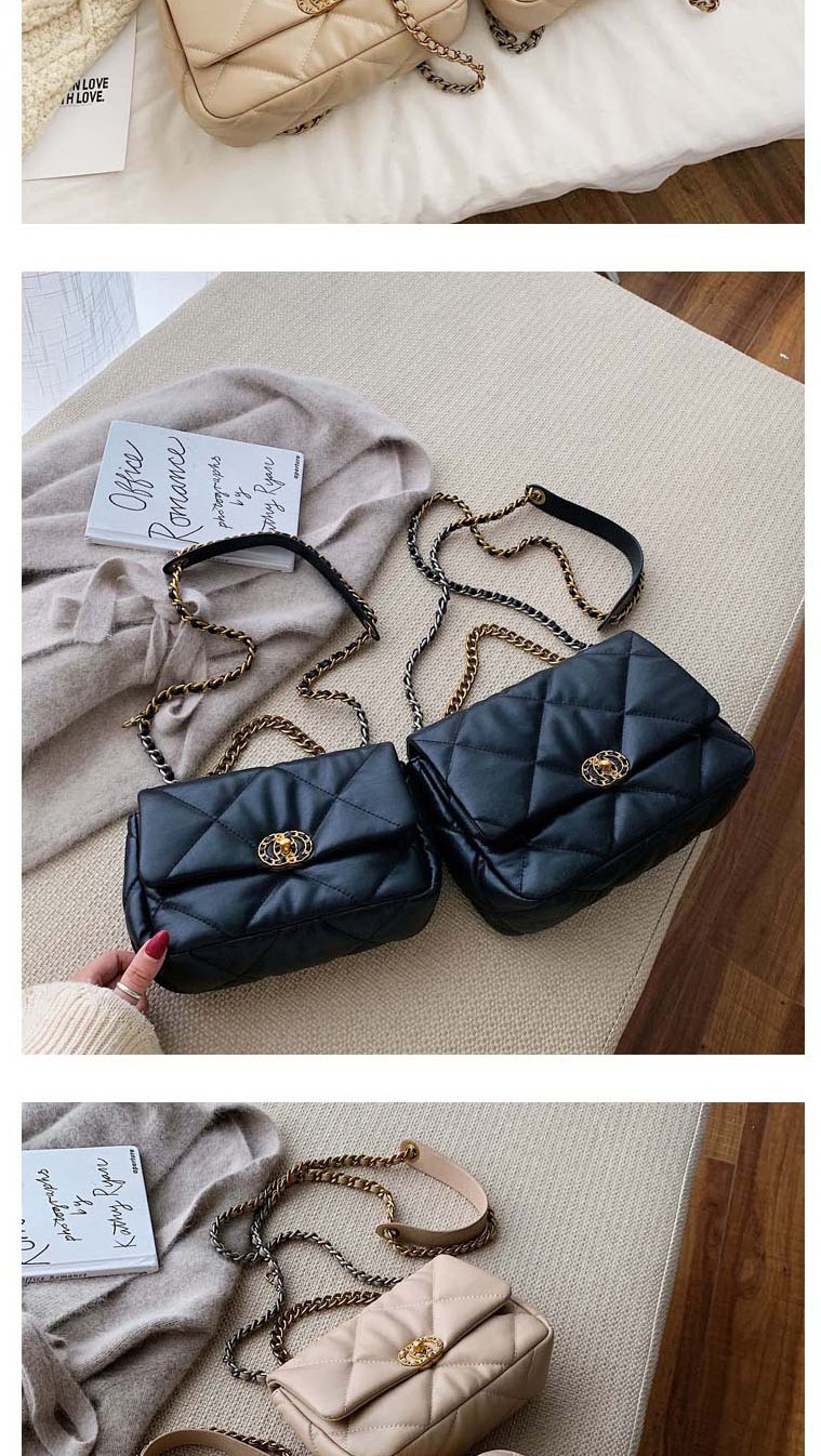 Fashion Black Large Diamond Chain Shoulder Bag,Shoulder bags