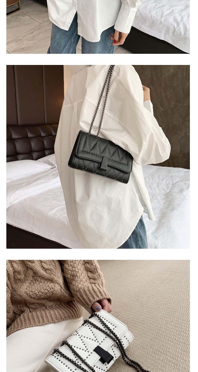 Fashion White Studded Shoulder Crossbody Bag,Shoulder bags