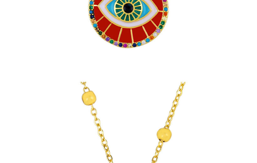 Fashion Red Diamond Eye Drop Necklace,Necklaces