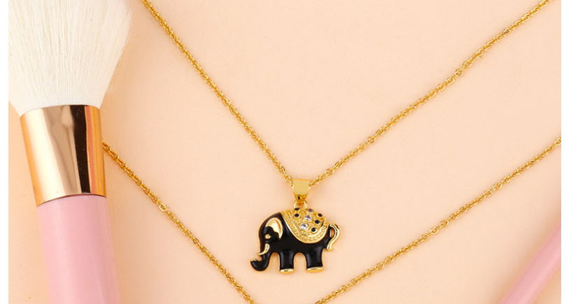 Fashion White Elephant Dripping Diamond Necklace,Necklaces