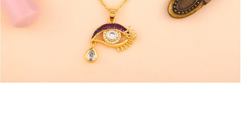 Fashion Eye Diamond Eyelashes Necklace,Necklaces