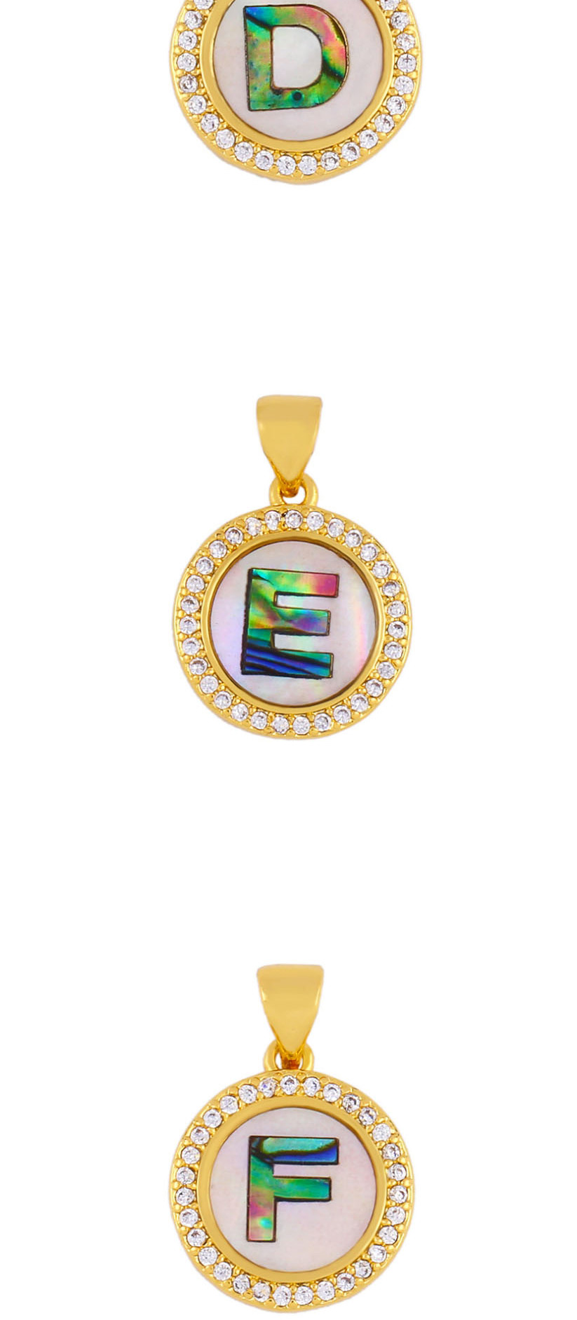 Fashion Golden M Alphabet Round Shell Diamond Necklace,Necklaces