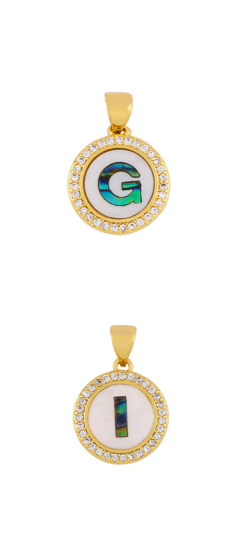 Fashion Golden T Alphabet Round Shell Diamond Necklace,Necklaces