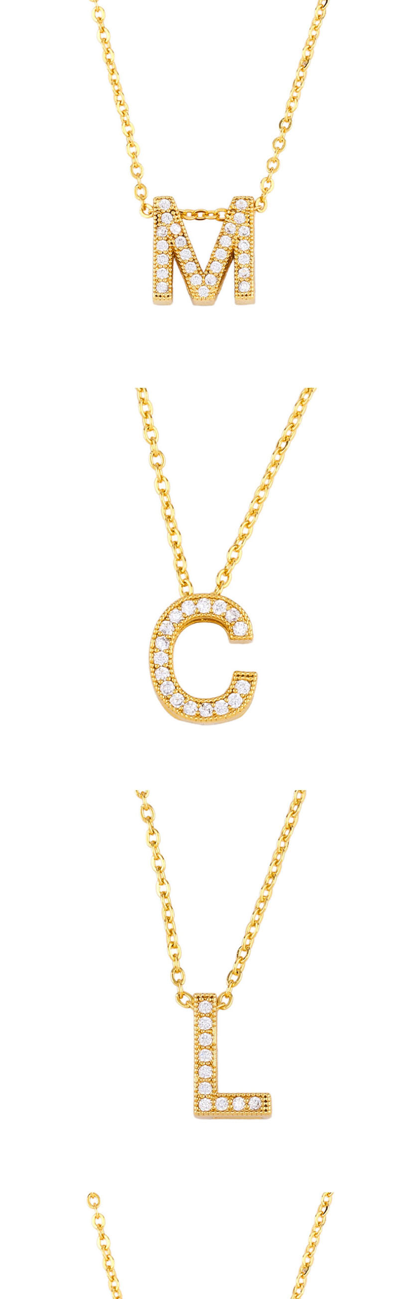 Fashion Golden E Diamond Letter Openwork Necklace,Necklaces