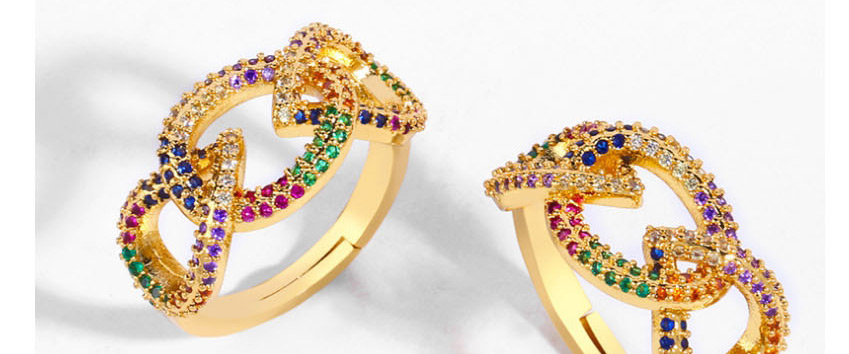 Fashion Golden Diamond Cutout Geometric Ring,Rings