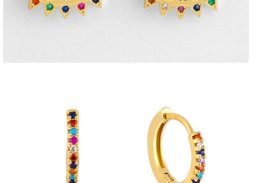Fashion Color Diamond Openwork Earrings,Earrings