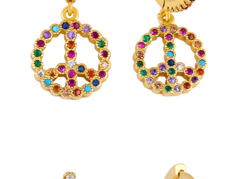 Fashion Color Diamond Cutout Earrings,Earrings