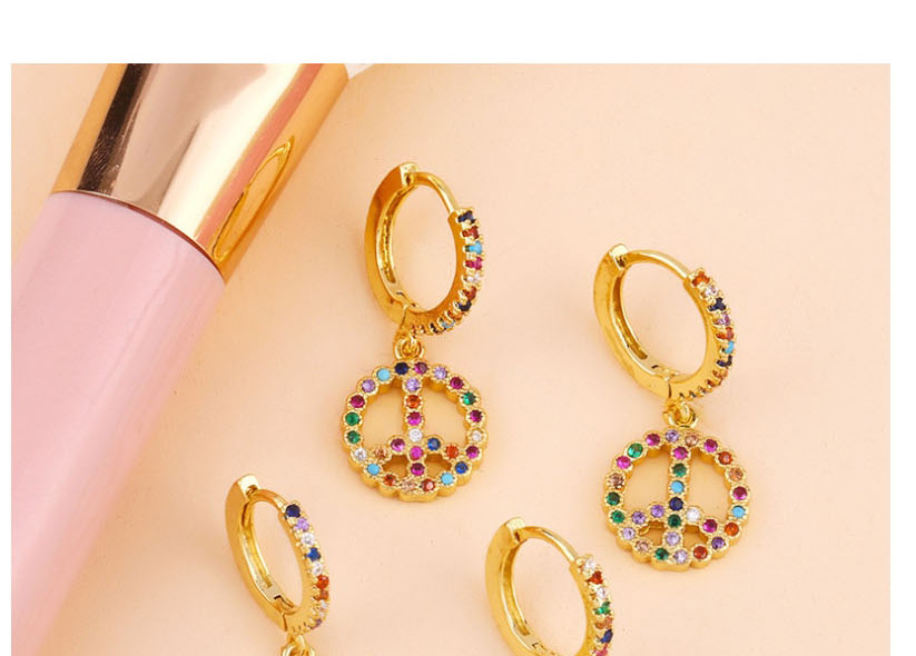 Fashion Color Diamond Openwork Earrings,Earrings