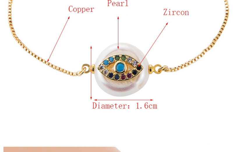 Fashion Color Pull Adjustable Pearl And Diamond Eye Bracelet,Bracelets