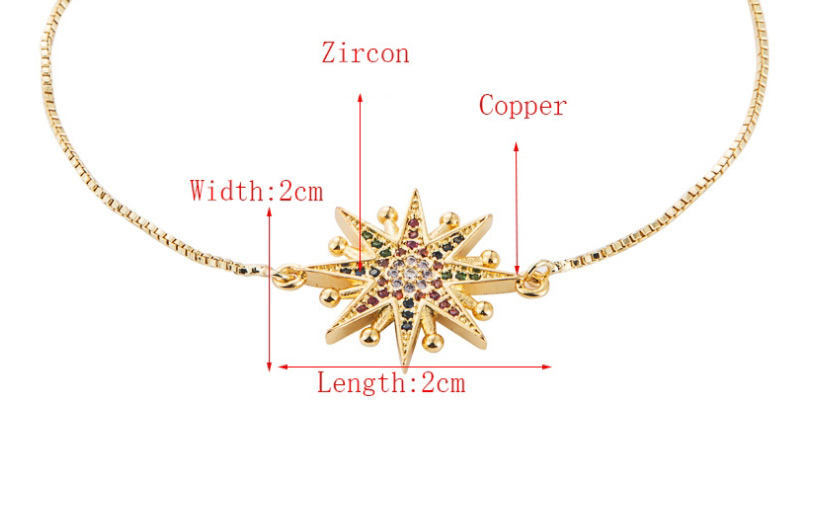 Fashion Color Sun Flower Diamond Pull Geometric Bracelet,Bracelets