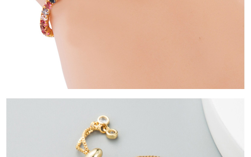 Fashion Color Adjustable Cutout Starfish And Diamond Bracelet,Bracelets