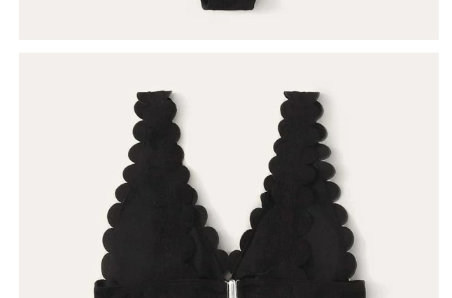 Fashion Black Cut Flower High Waist Split Swimsuit,Multi Strand Necklaces