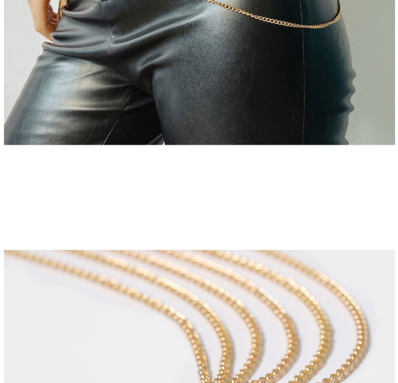 Fashion Golden Geometric Tassel U-shaped Symmetrical Waist Chain,Body Piercing Jewelry