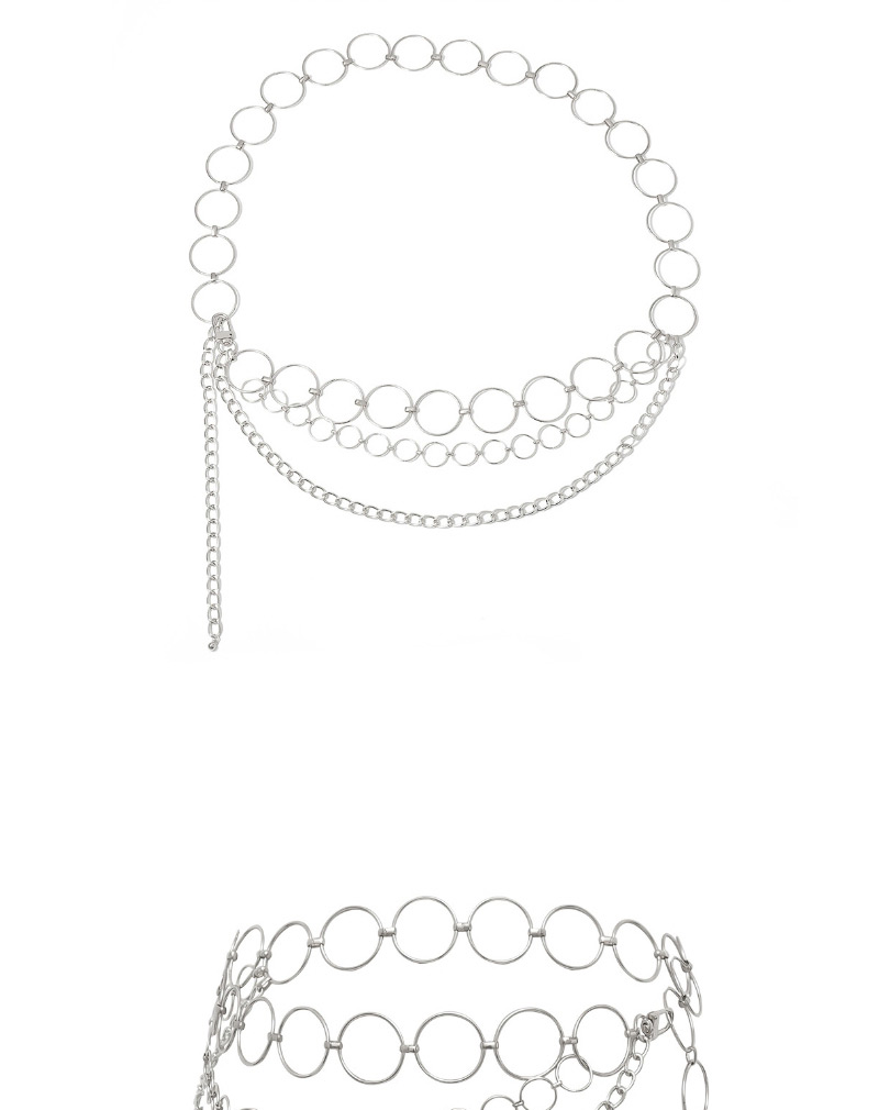 Fashion Golden Geometric U-shaped Metal Circle Multilayer Waist Chain,Body Piercing Jewelry