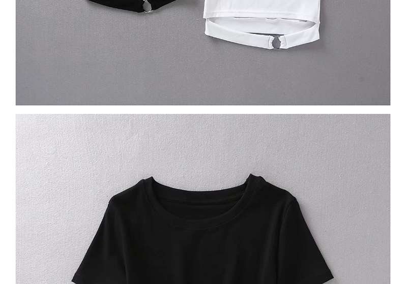 Fashion Black Waist Ring T-shirt,Sweatshirts