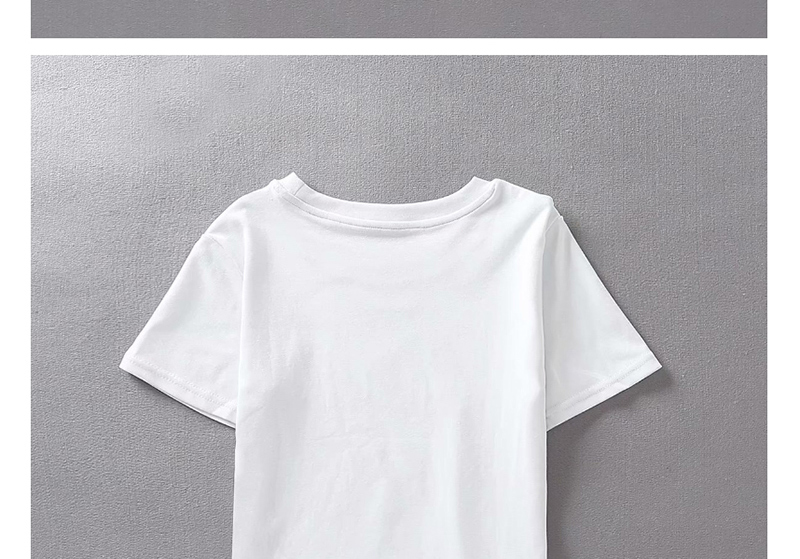 Fashion White Waist Ring T-shirt,Sweatshirts