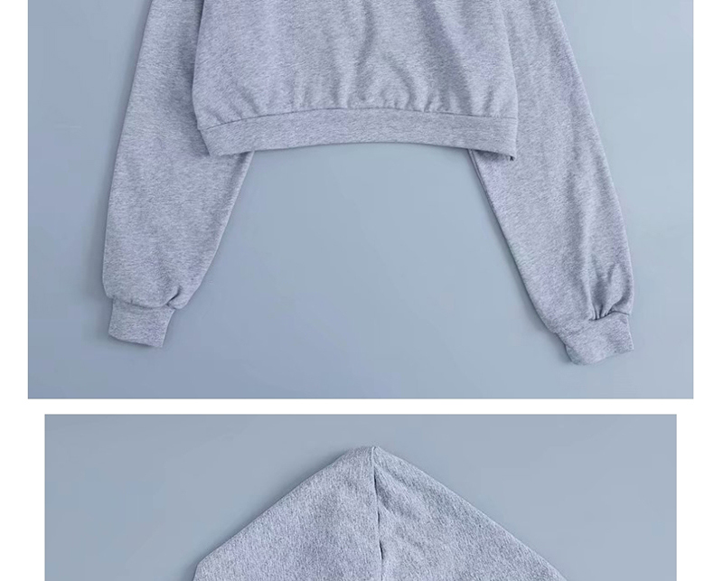 Fashion Gray Deep V Hooded Sweater,Hoodies