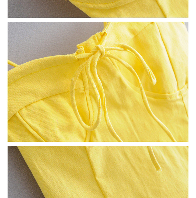 Fashion Yellow Chest Strap With Two Straps,Tank Tops & Camis