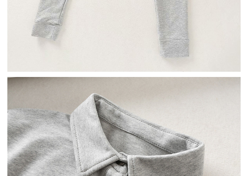Fashion Gray Polo Shirt Collar Irregular Drawstring Short Sweater,Sweatshirts