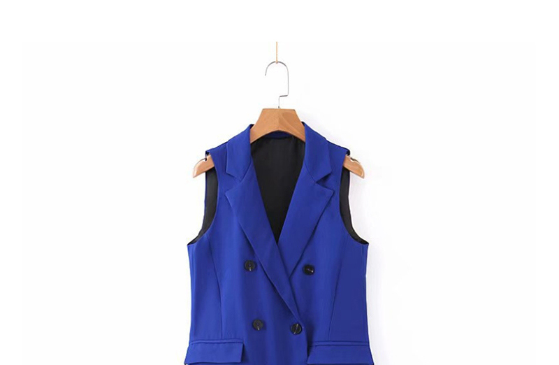 Fashion Sapphire Double-breasted Suit Vest,Coat-Jacket