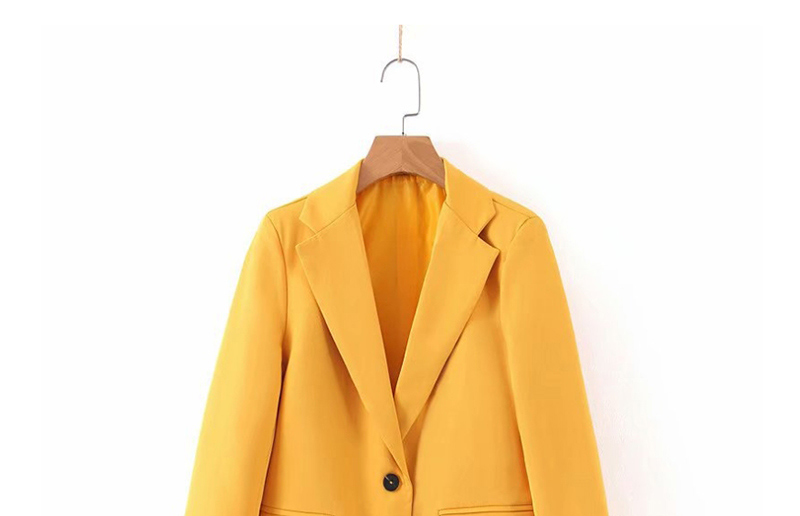 Fashion Yellow Small Button Small Suit,Coat-Jacket