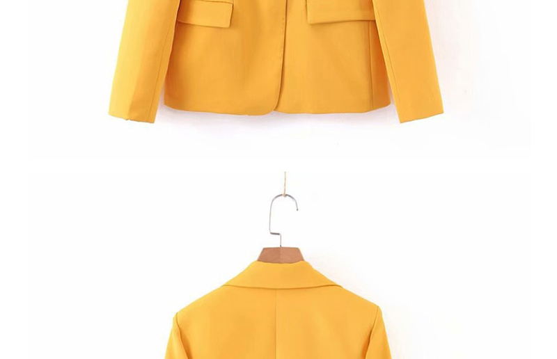 Fashion Yellow Small Button Small Suit,Coat-Jacket