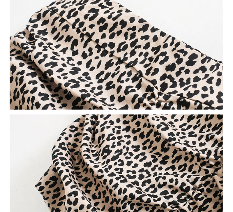 Fashion Leopard Print Animal Print Pleated Skirt,Skirts