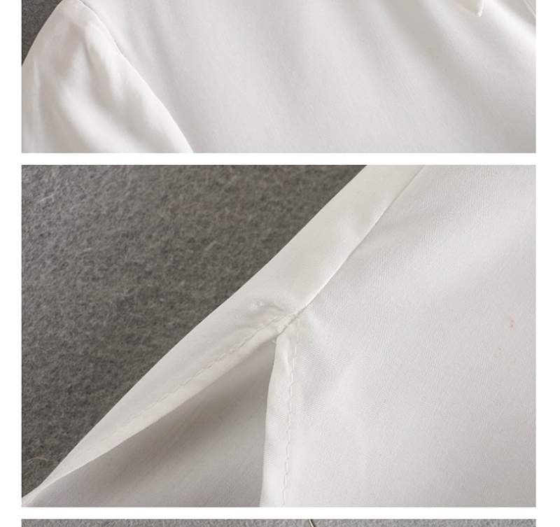 Fashion White Large Pocket Asymmetric Shirt,Hair Crown