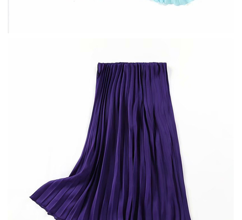 Fashion Light Blue Pleated Skirt,Skirts
