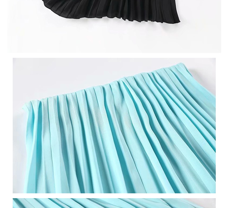 Fashion Light Blue Pleated Skirt,Skirts
