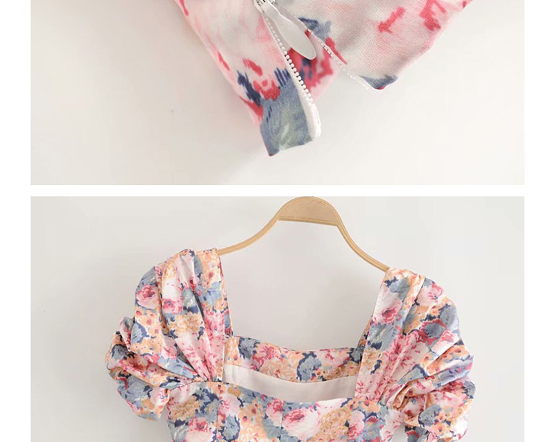 Fashion Color Ink Print Pleated Cropped Shirt,Hair Crown