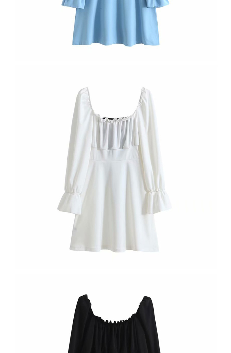 Fashion White Cross Lace Back Collar Dress,Mini & Short Dresses