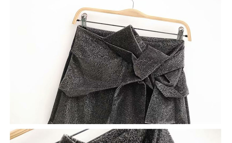 Fashion Flower Gray Bow Glitter Shorts,Shorts